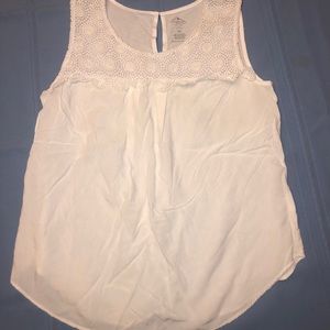 White Blouse with Circle Lace Detail